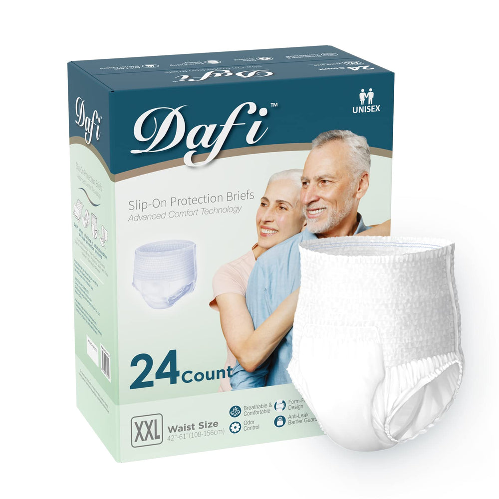 DAFI adult underwear overview highlights comfortable, discreet protection for daily wear.