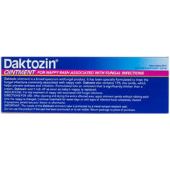 Smooth-textured Daktozin ointment eases gentle application on baby skin.