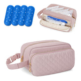 Damero breastmilk cooler bag front view with dual pockets for organized packing