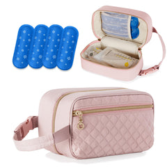 Damero breastmilk cooler bag with ice packs keeps milk cold on the go.
