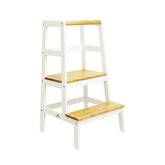 Damoch Family MOORE toddler step stool front view showing stable A-frame design for safe participation.