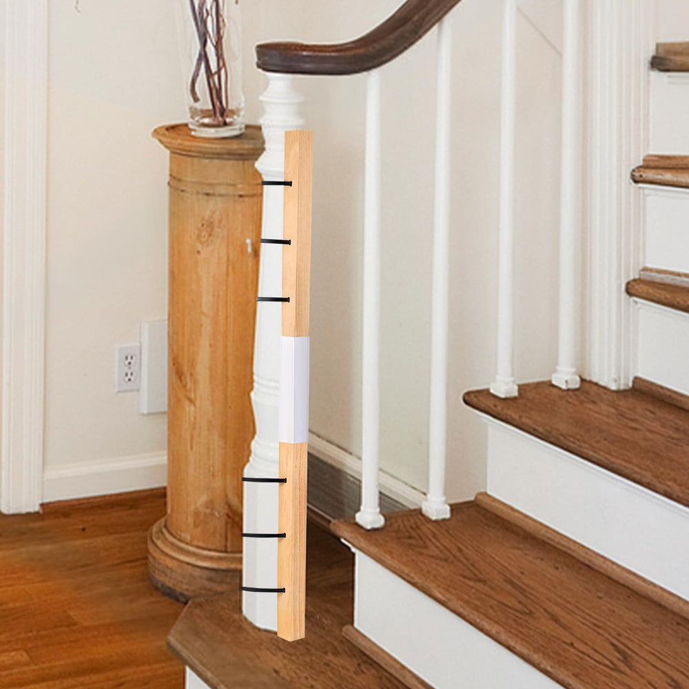 DANHMAO No Hole Stairway Gate Adapter for round banister provides secure, tool-free attachment.