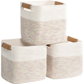 danpinera 11x11 storage cubes with leather handles for easy carrying and chic style
