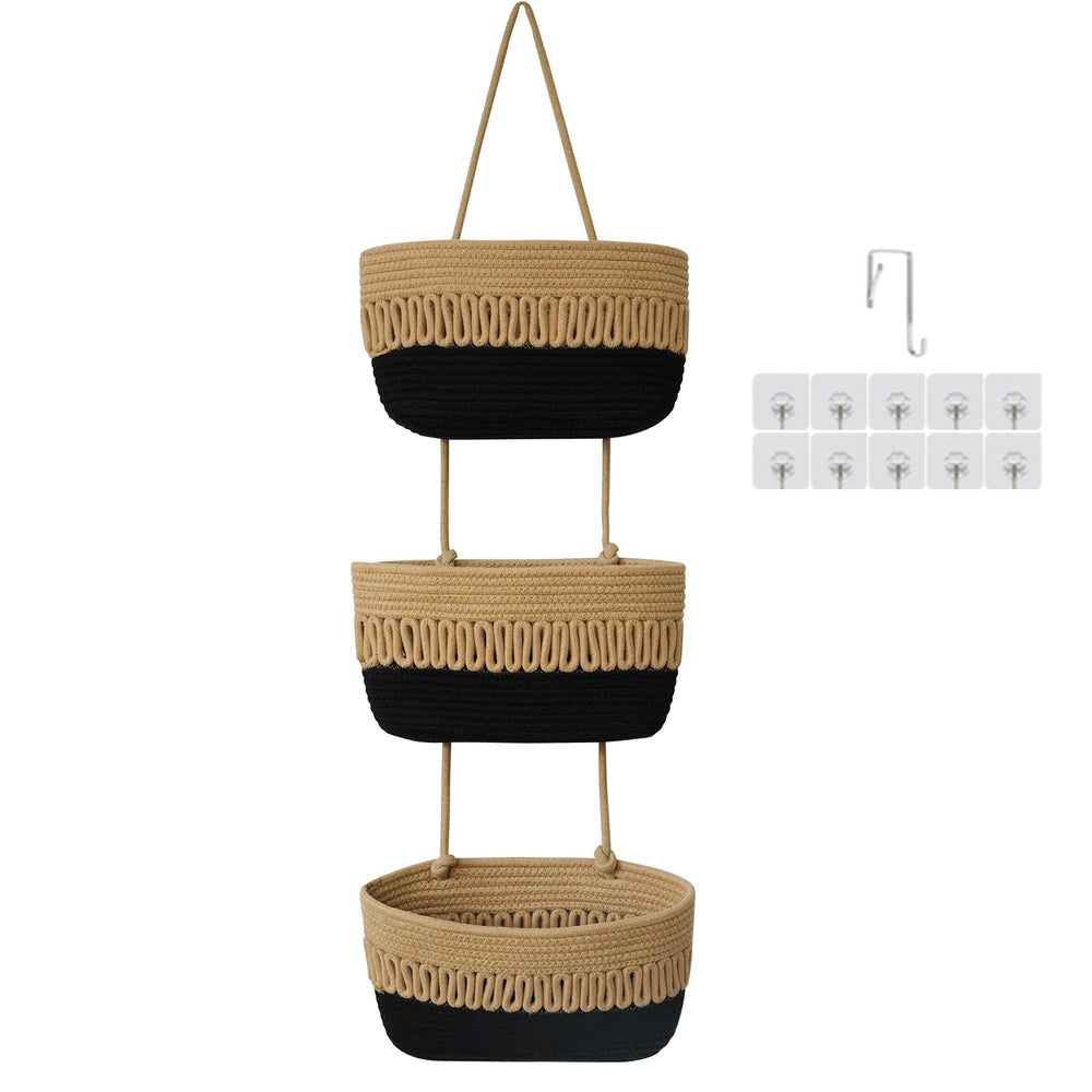 The danpinera over-the-door hanging baskets offer organized storage with a 3-tier design.