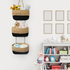 The danpinera wall hanging storage baskets add decorative organization to any room.