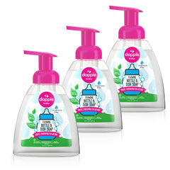 Dapple Baby foaming bottle soap with pump top for easy, mess-free dispensing.