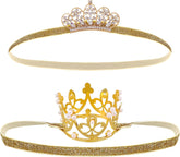 DatingShiny gold baby tiara with crystals for sparkling baby photoshoots.