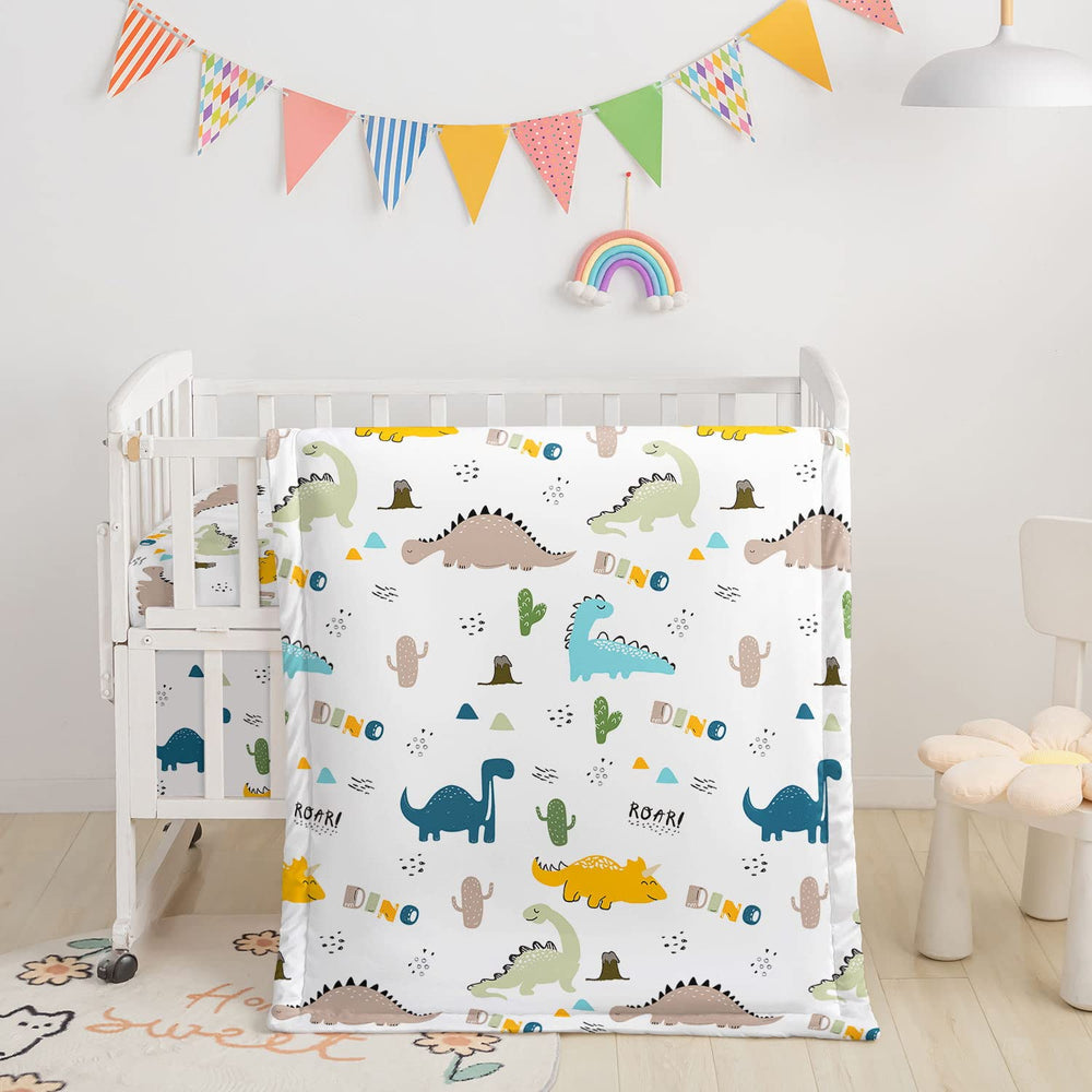 Datura Home crib bedding set 3pcs comforter showcases soft quilted texture for cozy sleep.