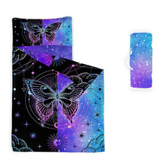 Datura Home Nap Mat butterfly folded for easy transport in daycare and sleepovers.