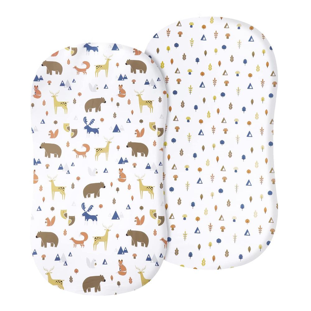 David's Kids woodland-animals-pattern bassinet sheet offers soft, breathable comfort for baby naps.