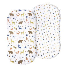 David's Kids woodland-animals-pattern bassinet sheet offers soft, breathable comfort for baby naps.