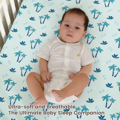 David's Kids mini crib sheet close-up showing snug 5-inch pocket for secure fit