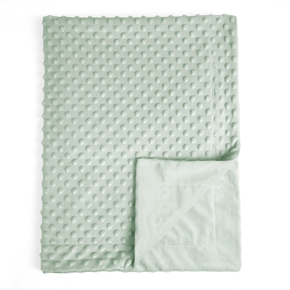 David's Kids Sage Green blanket raised-dots texture for soothing baby touch
