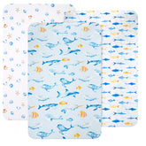 David's Kids mini crib sheets in whale pattern, soft and cozy for baby.