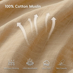Close-up of David's Kids muslin blanket showing soft cotton texture for gentle touch.