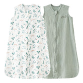 David's Kids sleep sack forest front view, breathable muslin fabric for summer sleep