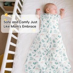 David's Kids forest sleep sack legroom detail showcases 3-5 cm wider space