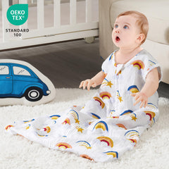 David's Kids sleep sack shows roomy legroom for natural kicking.