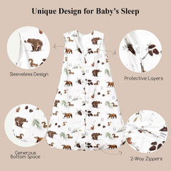 David's Kids sleep sack woodland leg room emphasizes comfortable movement