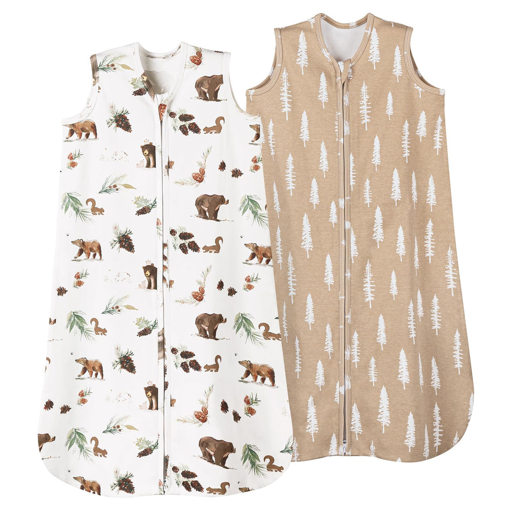 David's Kids Woodland Sleep Sack front view; cozy, breathable cotton for gentle nights.