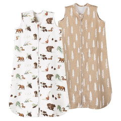 David's Kids Woodland Sleep Sack front view; cozy, breathable cotton for gentle nights.