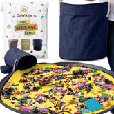 DaWikity Kids toy storage basket for building bricks keeps playroom organized.