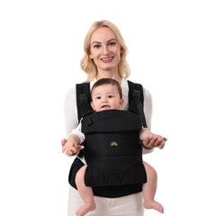 Dawnbud Weightless C01 carrier in black provides plush comfort for newborns and toddlers.