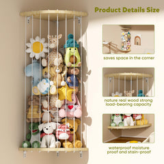 Dayacoco solid wood corner brackets provide sturdy support for heavy toy displays.