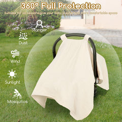 DAYEEBALL car-seat cover with Velcro closure for secure and adjustable fit.
