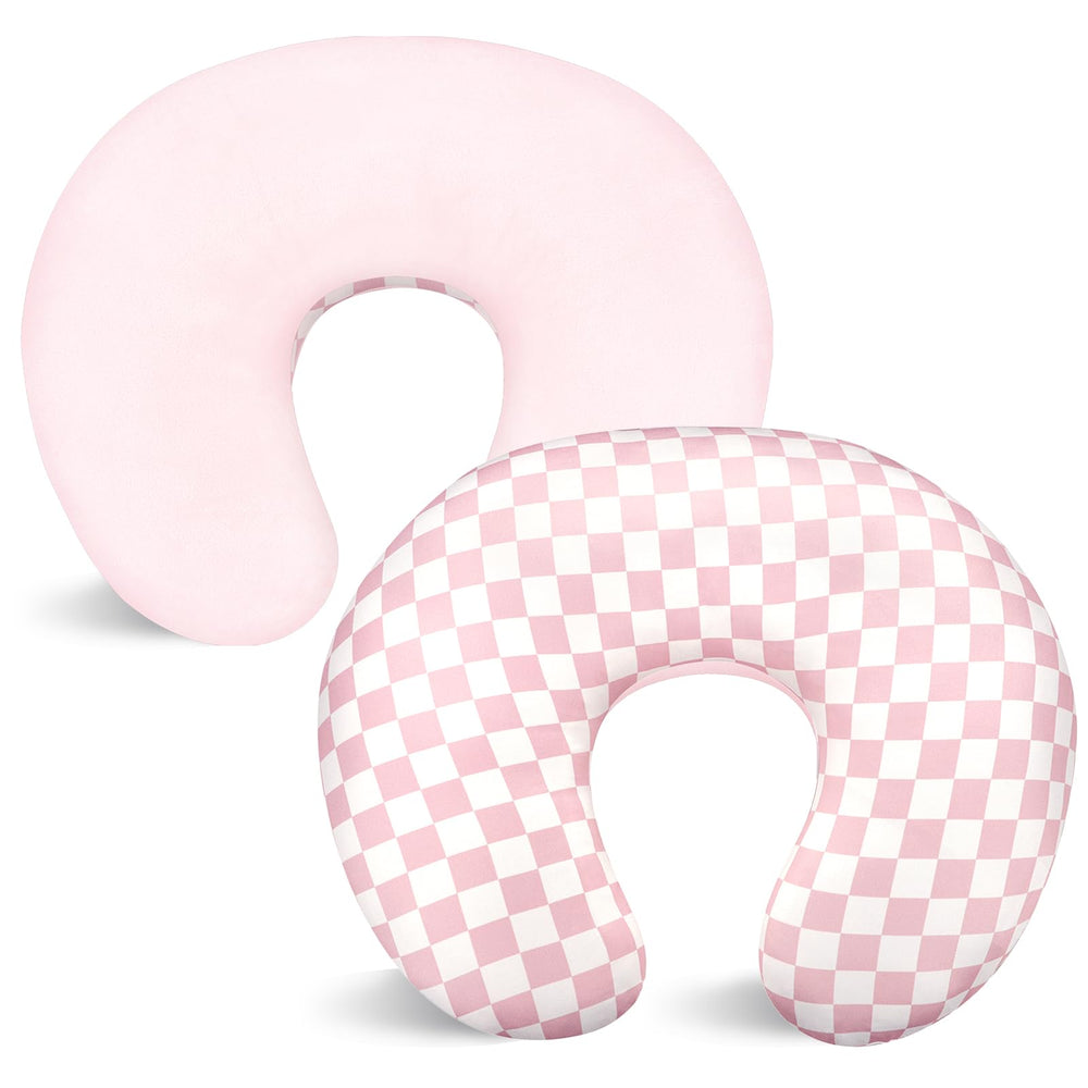 DAYEEBALL nursing cover pink checkerboard, breathable fabric for baby comfort.
