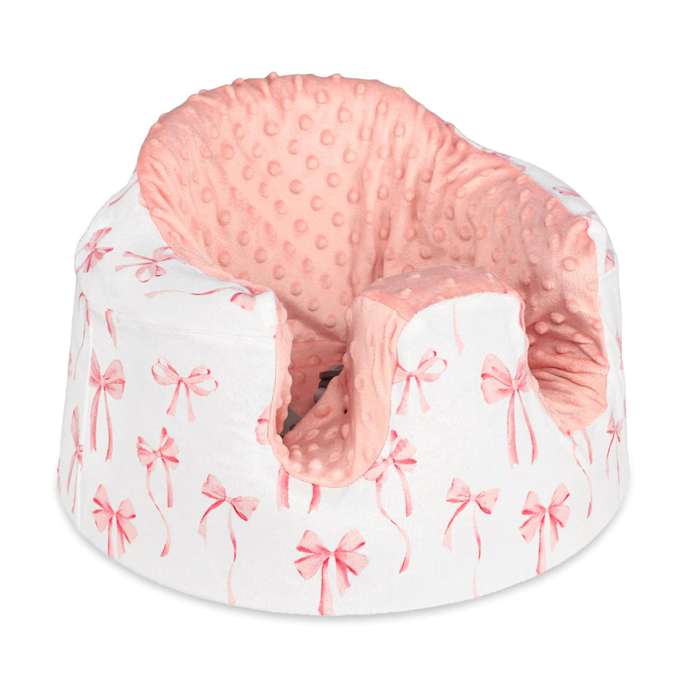 DAYEEBALL seat cover on Bumbo fit, protecting the seat while keeping baby comfy.