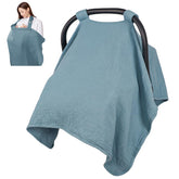 DAYEEBALL summer muslin infant car seat cover providing full coverage and breathable comfort.