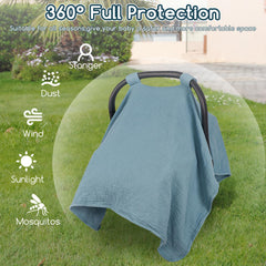 DAYEEBALL Velcro-secured car seat cover keeps the seat snugly in place.