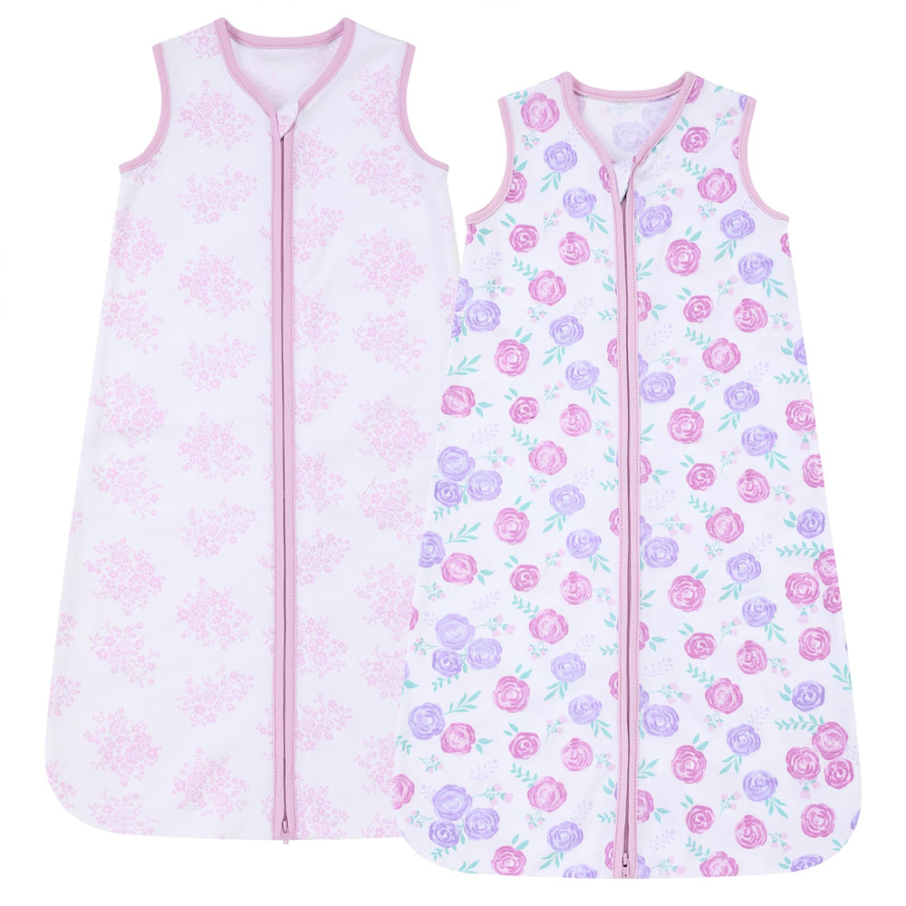 DaysU cotton baby sleep sack in pink flower pattern for cozy skin comfort