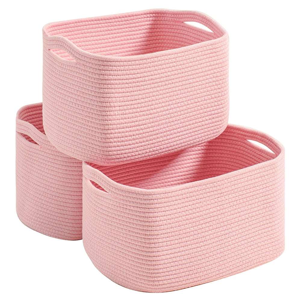 Dcerzxzci pink storage basket folded for compact storage