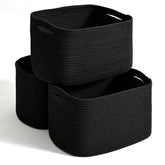Dcerzxzci three pack black storage baskets for shelf organization