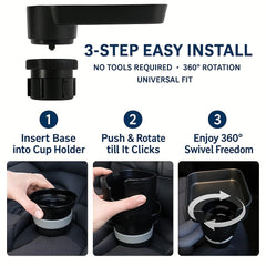 DCG Center car seat tray cup holder design keeps drinks secure on the road.
