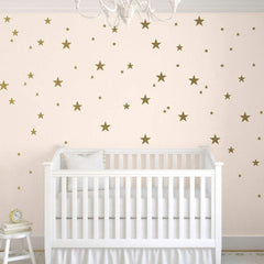 DCTOP TOARTi Stars wall decals in gold add playful sparkle to nursery walls; easy to remove.