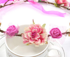 DDazzling petite bride rose crown close-up for magical ceremony moments