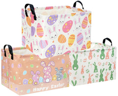 DDBASKET Easter basket with pink bunny design for festive storage and play areas