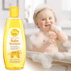 DDI Baby Shampoo foamy lather closeup for easy rinsing.