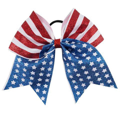 DDNFO 7-inch baby girl American flag hair bow for festive July styling.