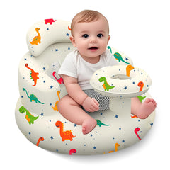 DDTPDE inflatable baby seat with tray; easy feeding and playtime.