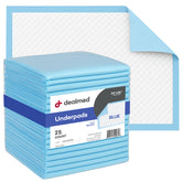 Dealmed moderate absorbency underpad 23x36 blue for spills and everyday protection.