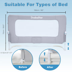 DEALNASTAR toddler guard with height adjustment for secure twin bed sleep