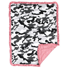 Dear Baby Gear baby blanket closeup shows plush fabric for delicate skin.
