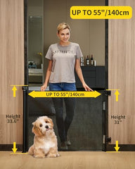 DEAR LOV gate extended to 55 inches fits wide doorways for pets.