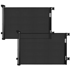 DEAR LOV two-pack retractable gate on stairs provides safe access for infants at 33-inch height.