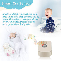 DEARBABY rabbit belly glow night light provides gentle illumination for bedtime.