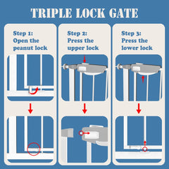 DEARBB walk-through gate in white provides easy access through doorways.